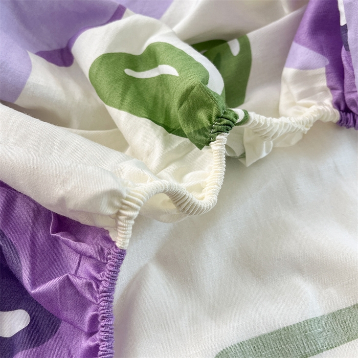 91家纺网 家纺一手货源 找家纺 宝士康家纺 2025新款10A抗菌全棉印花床笠 幽梦紫曦