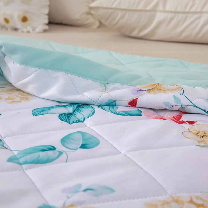 91家纺网 家纺一手货源 找家纺 富艺隆 2025新款超声波亲肤绒夏被夏凉被直播爆款超声波夏被空调被 月白清风