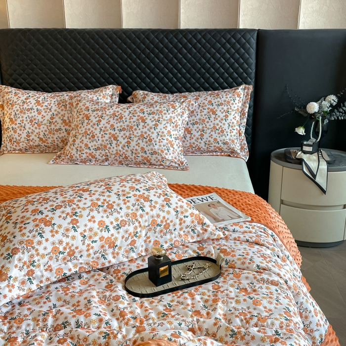 91家纺网 家纺一手货源 找家纺 宝士康家纺 2025新款10A抗菌双层纱豆豆绒夏被 小雏菊