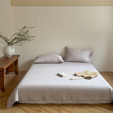 漫调家纺 2025新款双面60S贡缎床盖夏被 银月灰