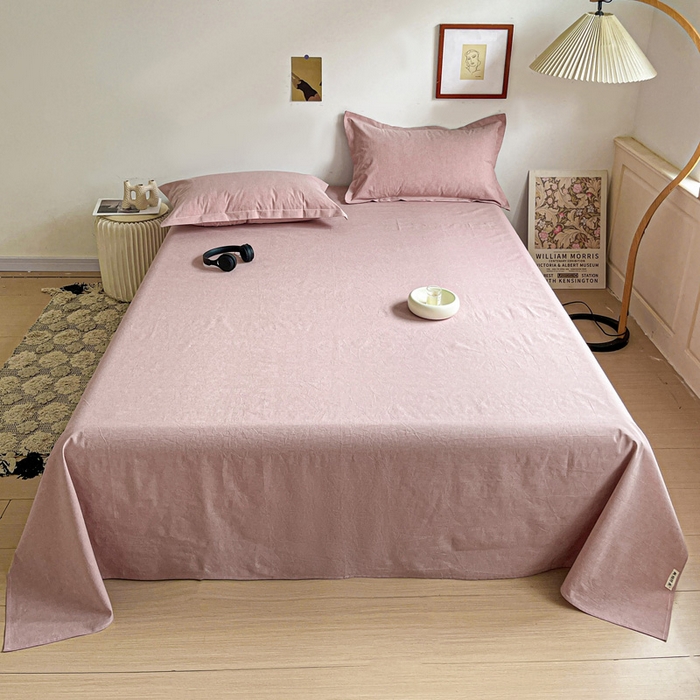 91家纺网 家纺一手货源 找家纺 久云居 2025新款亲肤舒适全棉色织防水床单 藕粉