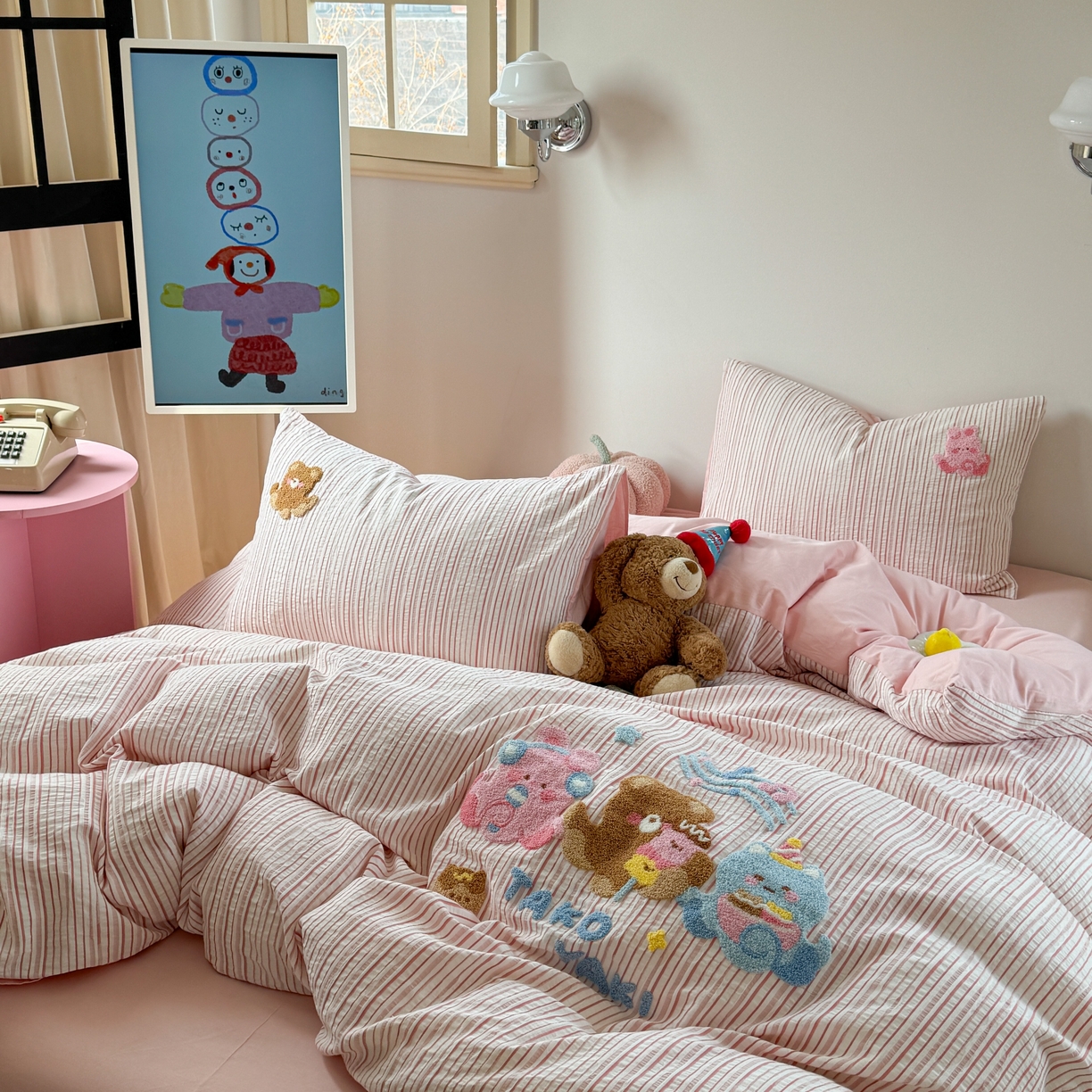 91家纺网 家纺一手货源 找家纺 柚子 2025春夏新款全棉纯棉提花毛巾绣四件套 章鱼丸子