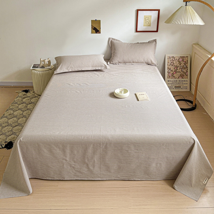 91家纺网 家纺一手货源 找家纺 久云居 2025新款亲肤舒适全棉色织防水床单 米艳条