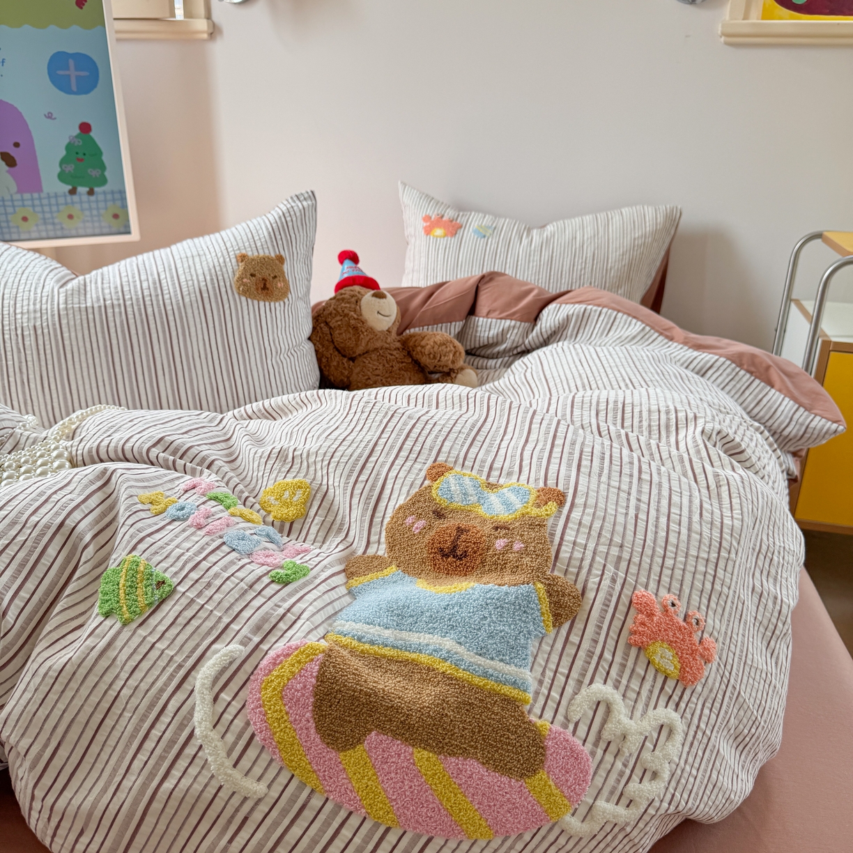 91家纺网 家纺一手货源 找家纺 （总）柚子 2025春夏新款全棉纯棉提花毛巾绣四件套