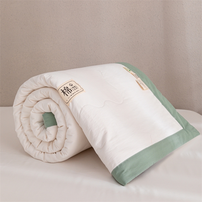 91家纺网 家纺一手货源 找家纺 天瑜 2024全棉夏被棉花芯纯色水洗棉夏凉被可水洗空调被 本白