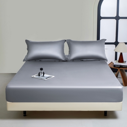 91家纺网 家纺一手货源 找家纺 秀色家纺 2024新品 A类100支双股长绒棉单品床笠 梦易-典雅灰