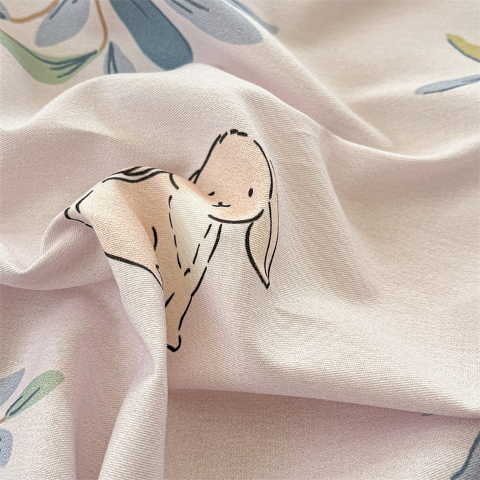 91家纺网 家纺一手货源 找家纺 宝士康家纺 2025新款10A抗菌全棉印花床笠 兔兔乐园