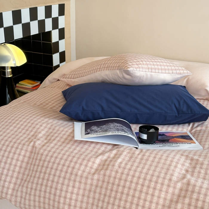 91家纺网 家纺一手货源 找家纺 例外Home 2025春夏新款全棉纯棉色织提花四件套-星辰 星辰-浅粉 会员-10