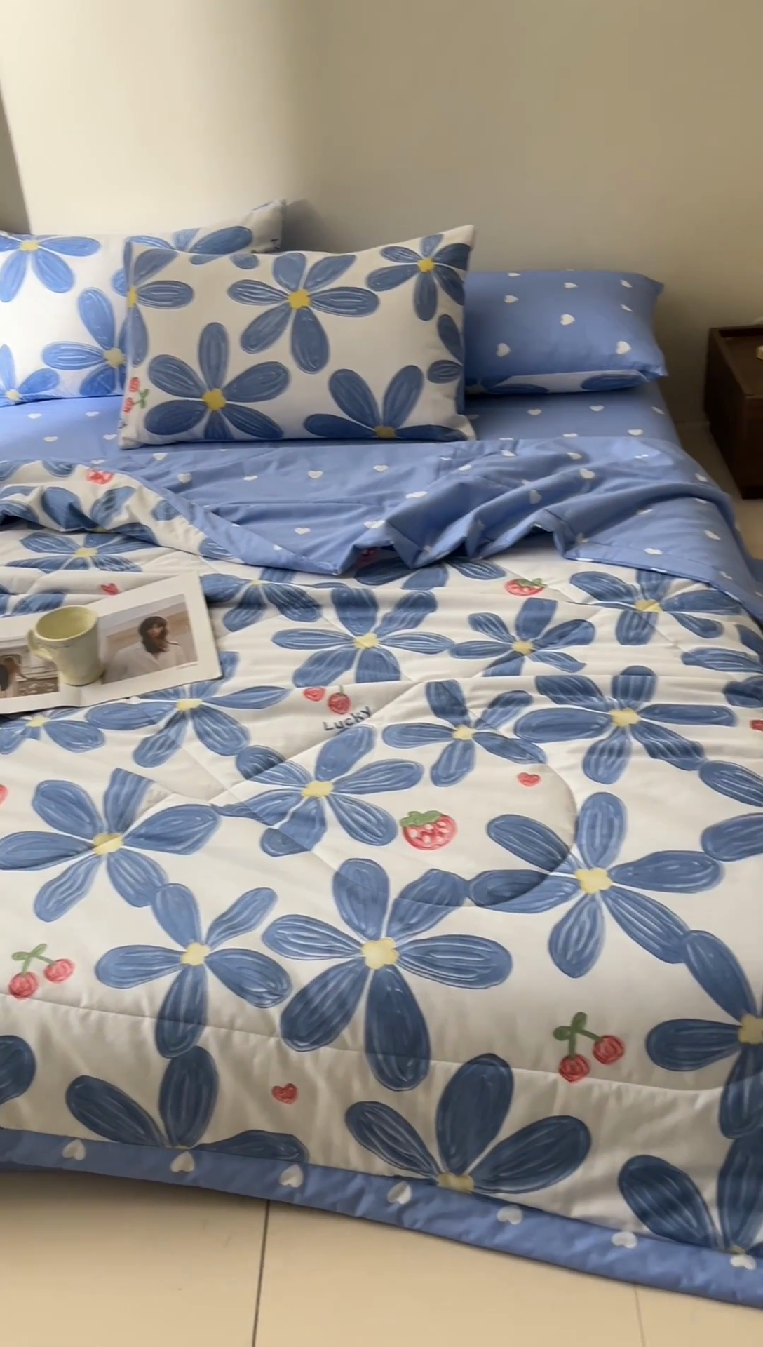 91家纺网 家纺一手货源 找家纺 宝士康家纺 2025新款10A抗菌全棉夏被四件套（床单款） 小情调