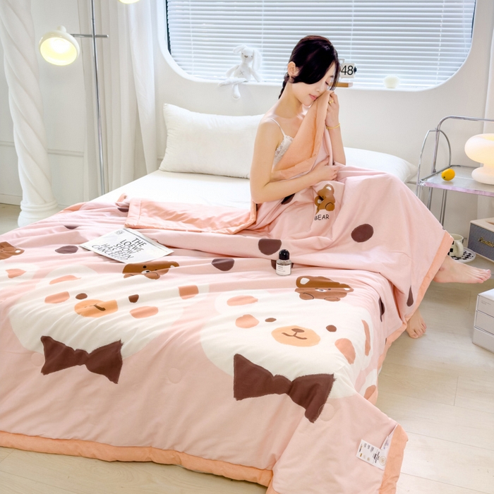 91家纺网 家纺一手货源 找家纺 曲之慕新款13372里外全棉夏被 悠米