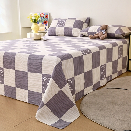 爱彼家纺 2025新款古艺原棉老粗布床单凉席-系列一 小小熊