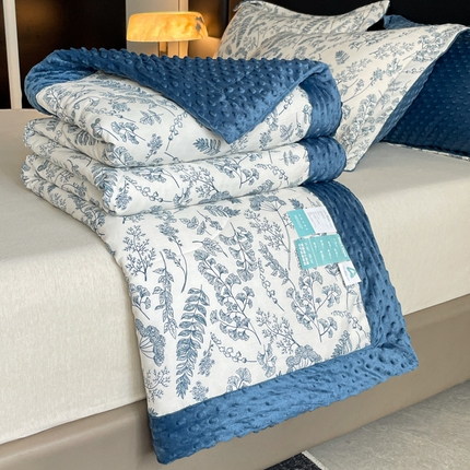 91家纺网 家纺一手货源 找家纺 （总）宝士康家纺 2025新款10A抗菌双层纱豆豆绒夏被