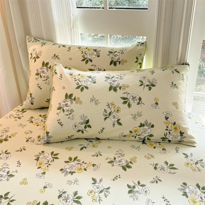 91家纺网 家纺一手货源 找家纺 宝士康家纺 2025新款10A抗菌全棉印花床笠 花香雪