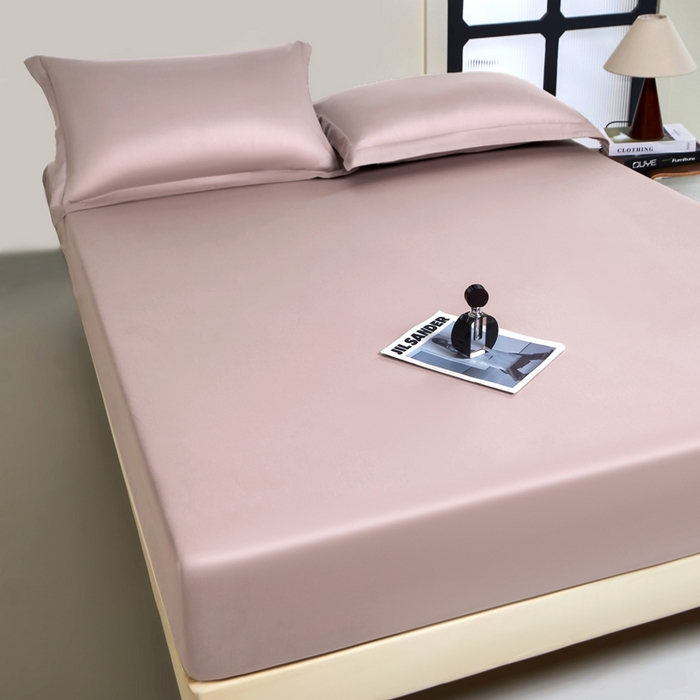 91家纺网 家纺一手货源 找家纺 秀色家纺 2024新品 A类100支双股长绒棉单品床笠 梦易-粉末白