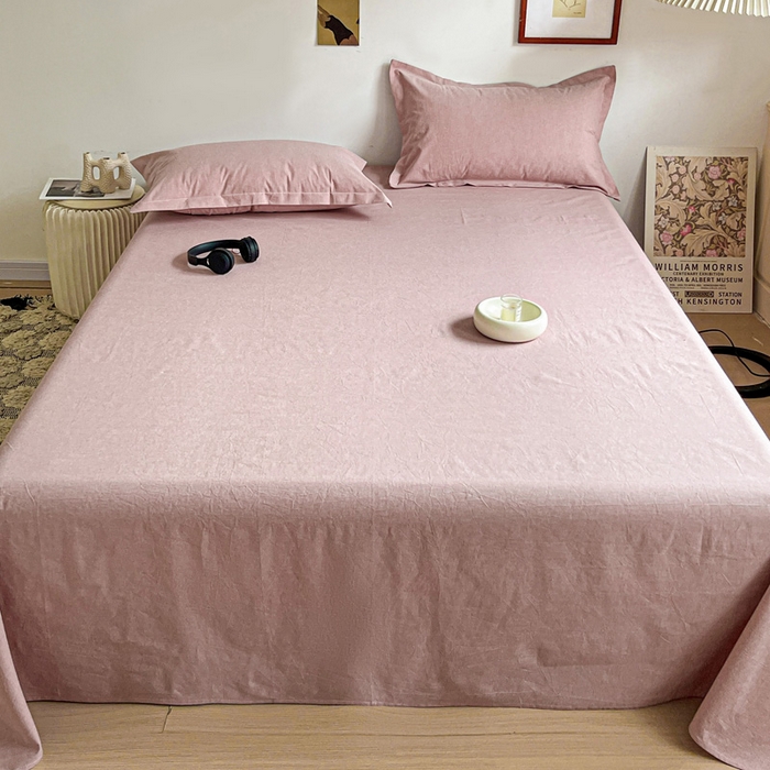 91家纺网 家纺一手货源 找家纺 久云居 2025新款亲肤舒适全棉色织防水床单 藕粉