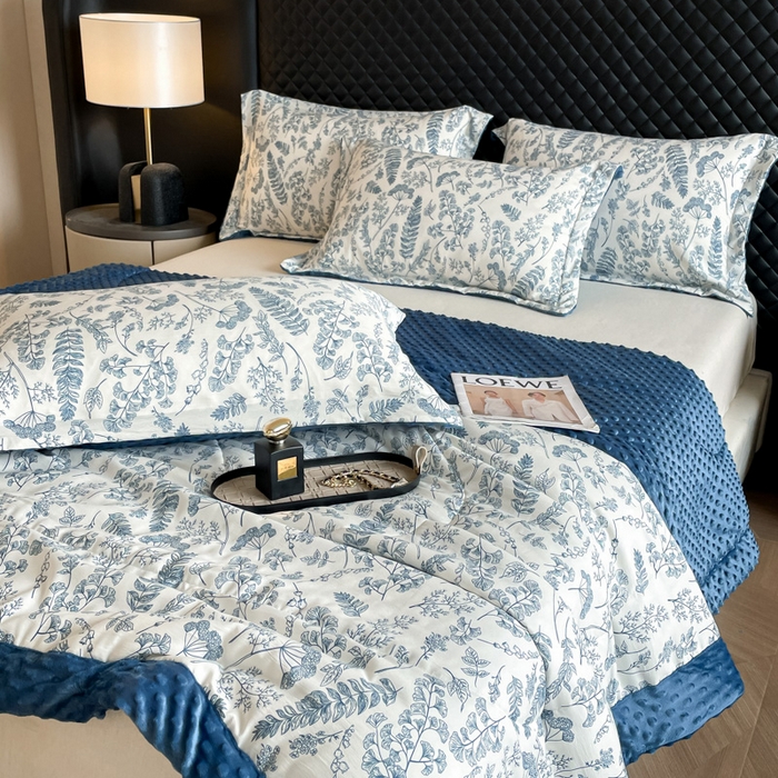 91家纺网 家纺一手货源 找家纺 （总）宝士康家纺 2025新款10A抗菌双层纱豆豆绒夏被