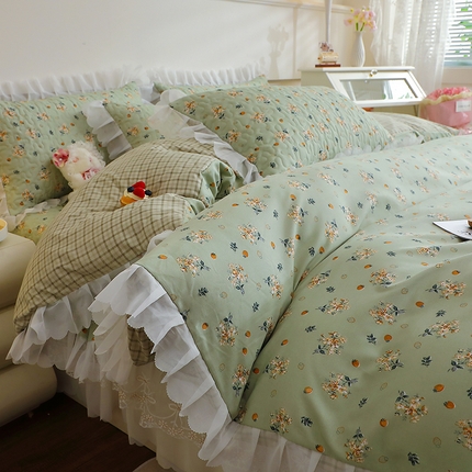 91家纺网 家纺一手货源 找家纺 （总）雪夫人2025新款A类夹棉床盖床裙四件套