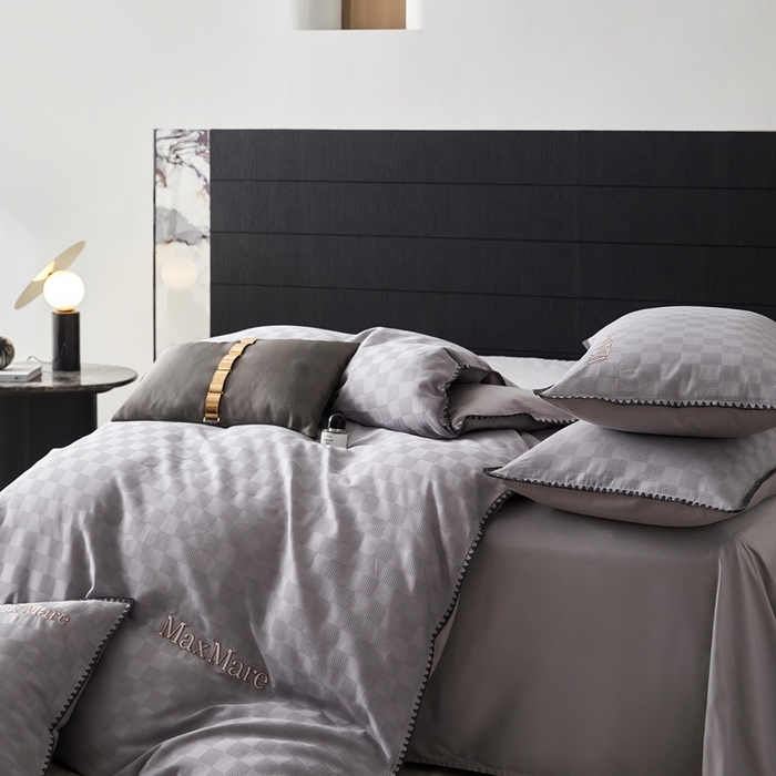 91家纺网 家纺一手货源 找家纺 苹果星家纺 2025新款全棉华夫格四件套 深灰