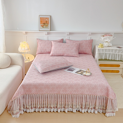 91家纺网 家纺一手货源 找家纺 （总）伊而梦蚊帐 2025新款双层蕾丝银杏叶床裙款