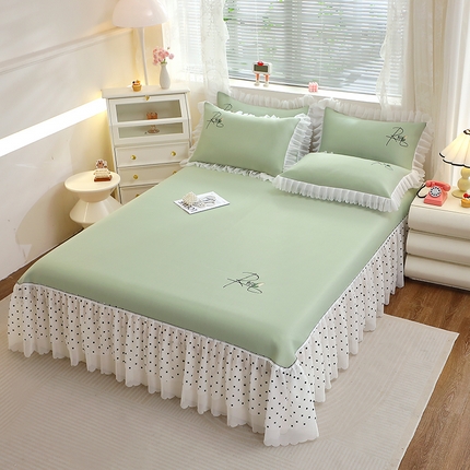 91家纺网 家纺一手货源 找家纺 （总）雪夫人2025新款A类凉感冰丝席床裙款席子凉席