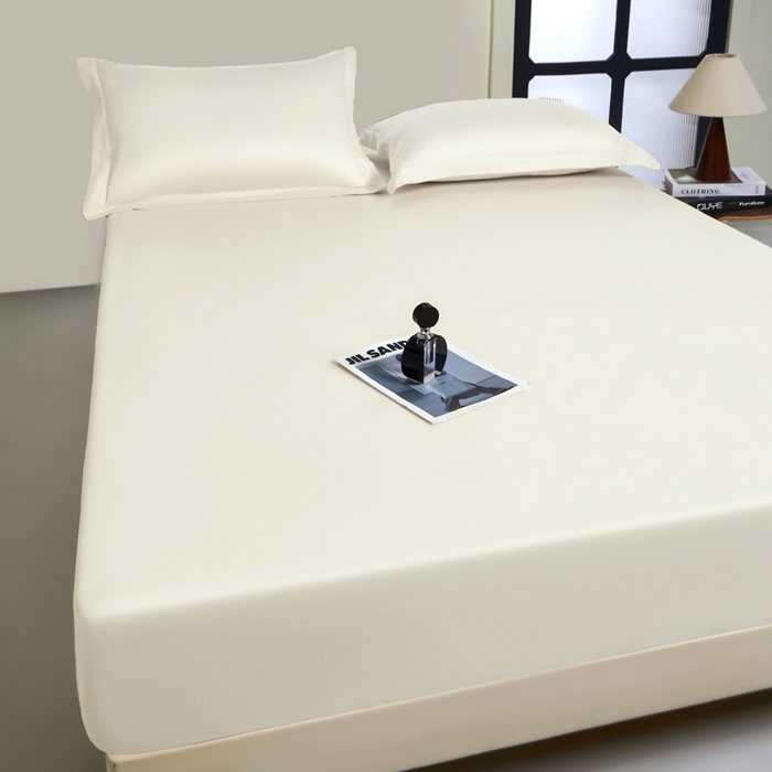 91家纺网 家纺一手货源 找家纺 秀色家纺 2024新品 A类100支双股长绒棉单品床笠 梦易-皓月白