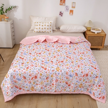 富艺隆 2025新款超声波亲肤绒夏被夏凉被直播爆款超声波夏被空调被 鸟语花香