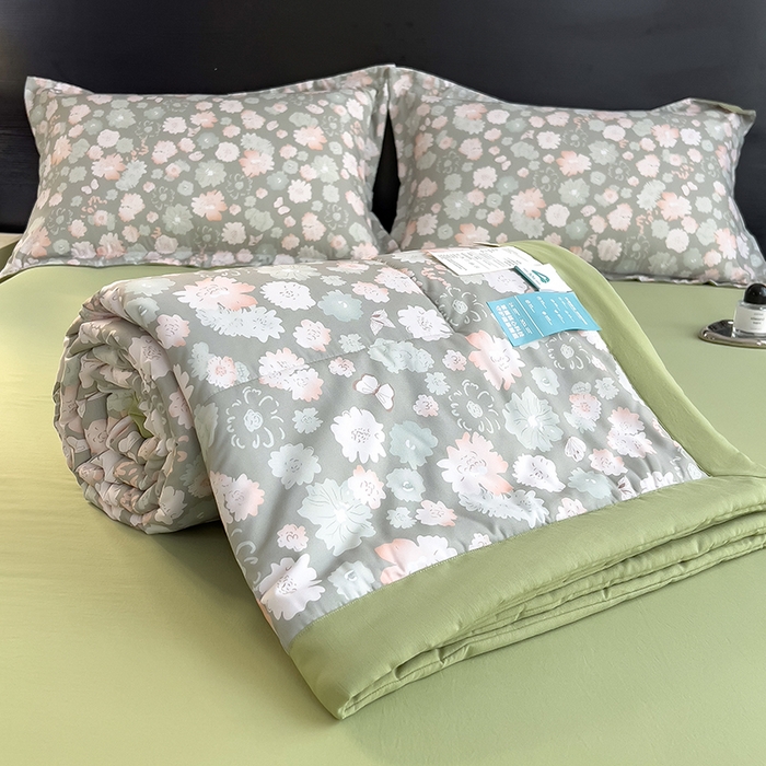 91家纺网 家纺一手货源 找家纺 （总）宝士康家纺 2025新款10A抗菌双层纱印花夏被四件套