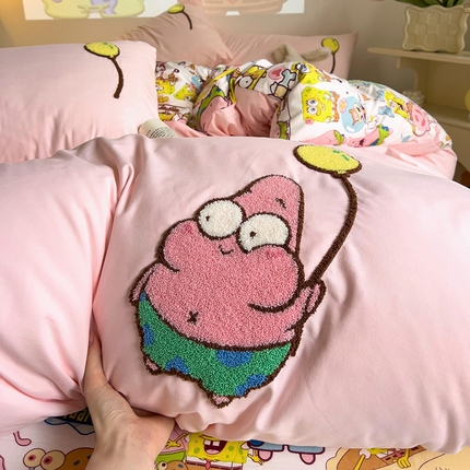 91家纺网 家纺一手货源 找家纺 （总）苏拉家居 2025新款A类水洗云朵棉毛巾绣+印花系列四件套