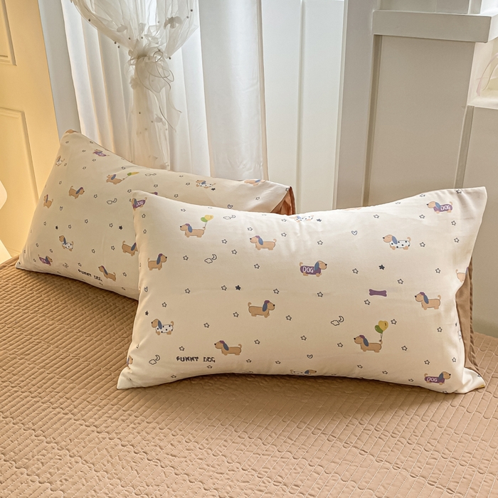 91家纺网 家纺一手货源 找家纺 2025新款针织双层纱夏被床盖四件套单夏被单床盖单品 狗狗家族