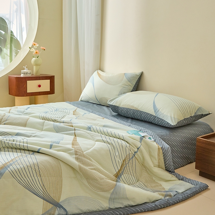 91家纺网 家纺一手货源 找家纺 宝士康家纺 2025新款10A抗菌全棉夏被 被子被芯 名爵黄