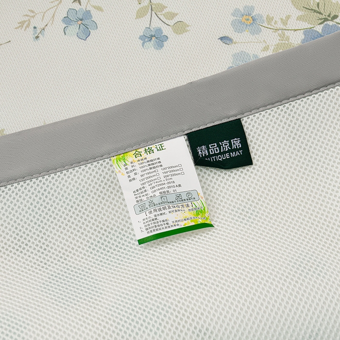 91家纺网 家纺一手货源 找家纺 简一 2025新款A类碳光印花数码冰丝凉席系列-床单款 浪漫花影