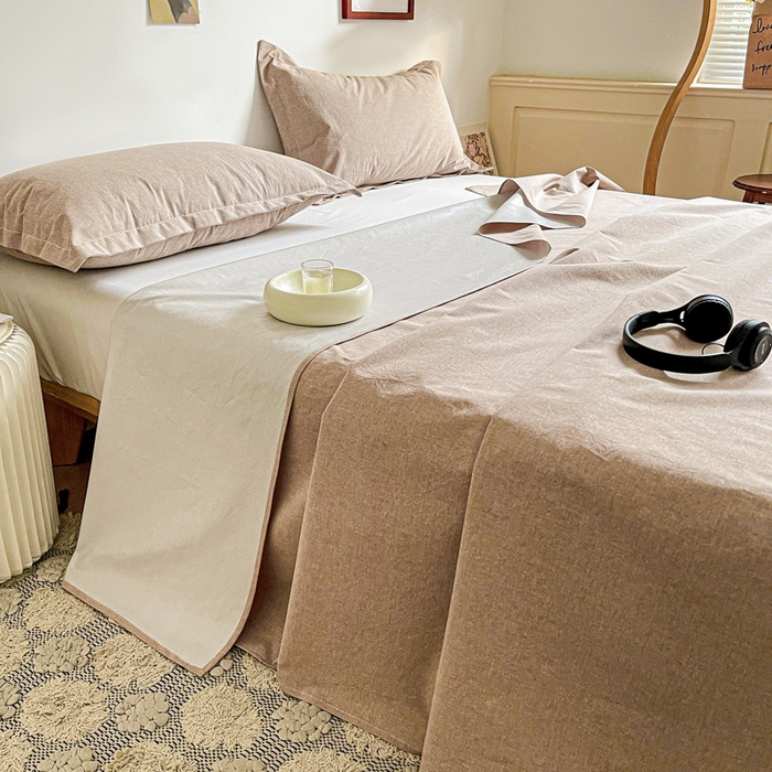 91家纺网 家纺一手货源 找家纺 久云居 2025新款亲肤舒适全棉色织防水床单 卡其