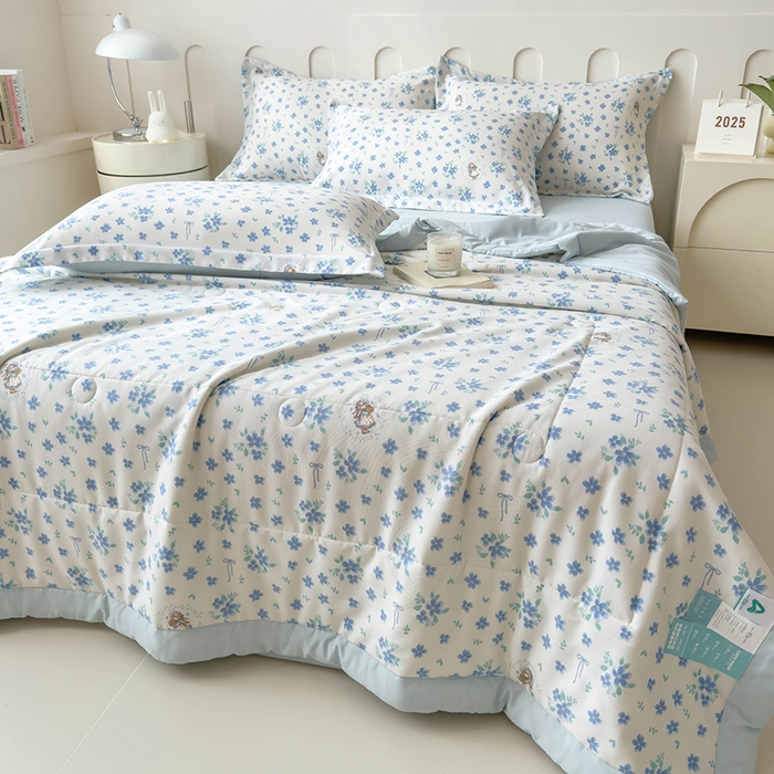 91家纺网 家纺一手货源 找家纺 宝士康家纺 2025新款10A抗菌针织夏被 兰朵朵