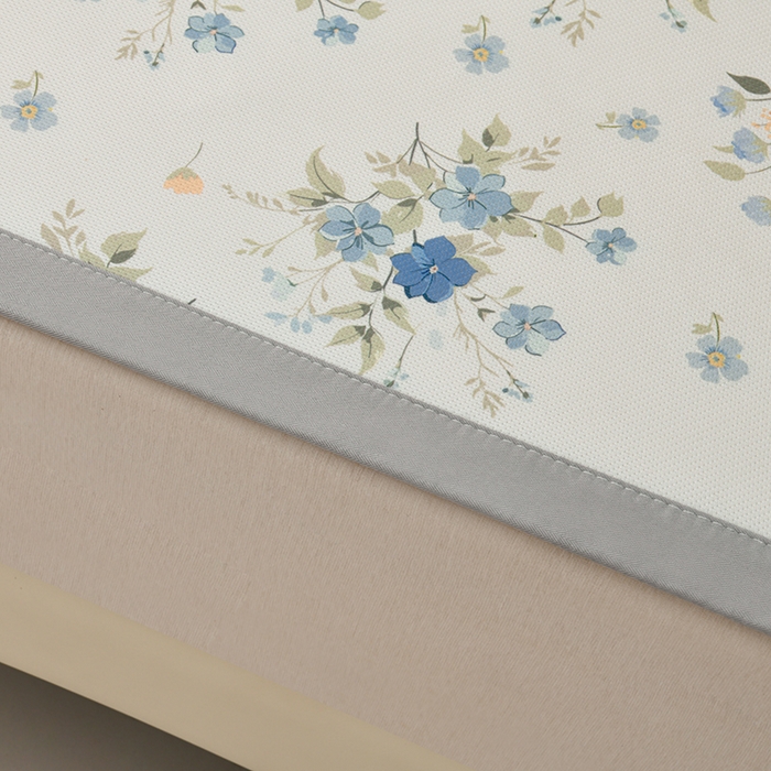 91家纺网 家纺一手货源 找家纺 简一 2025新款A类碳光印花数码冰丝凉席系列-床单款 浪漫花影