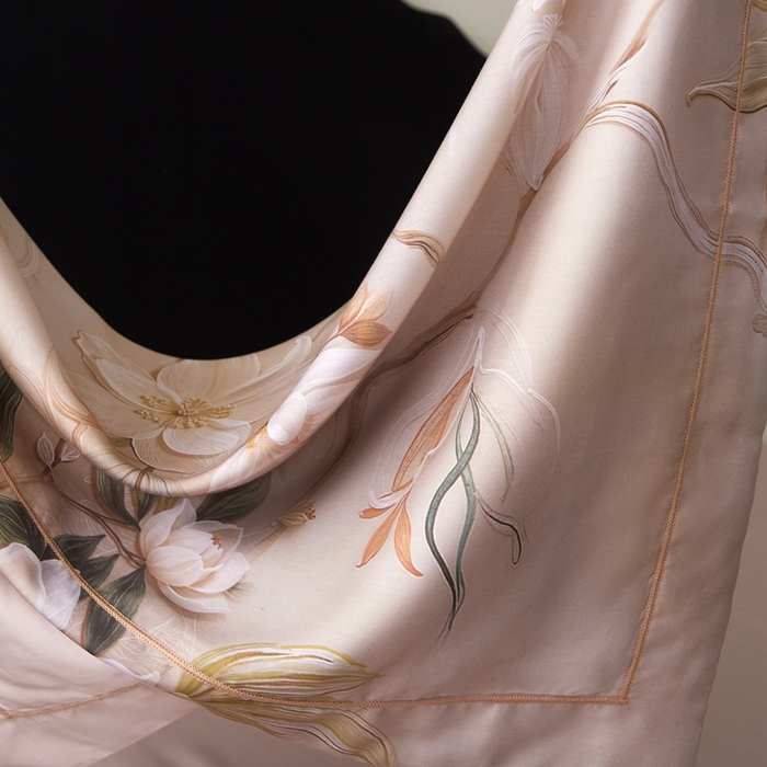 91家纺网 家纺一手货源 找家纺 金奇达家纺 2025新款竹玉清丝四件套-雅韵【标准号全网控价（折后券后）不低于元228元】 月下听风-卡其