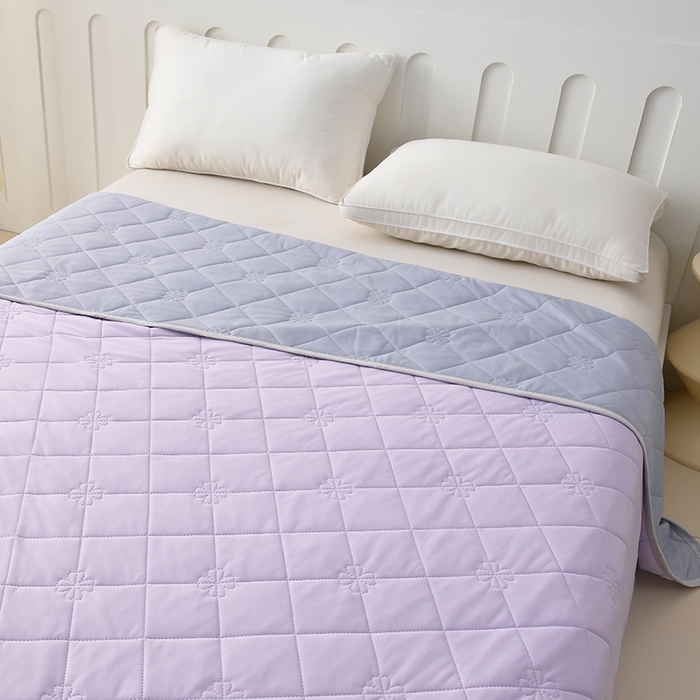 91家纺网 家纺一手货源 找家纺 眠多宝 2025新款冰激凌凉感丝纯色夏被被子被芯（跨境电商） 雪紫色