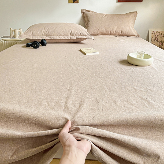 91家纺网 家纺一手货源 找家纺 久云居 2025新款亲肤舒适全棉色织防水床单 卡其