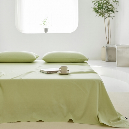 2025新款A类40S全棉糯感大雁纹提花单品床单 嫩芽绿