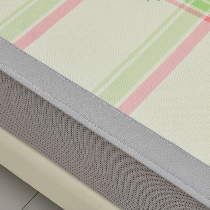 91家纺网 家纺一手货源 找家纺 简一 2025新款A类碳光印花数码冰丝凉席系列-床笠款 水蜜桃-绿