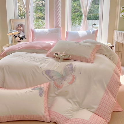 （总）大麦乐田 2025新款数码印花刺绣四件套