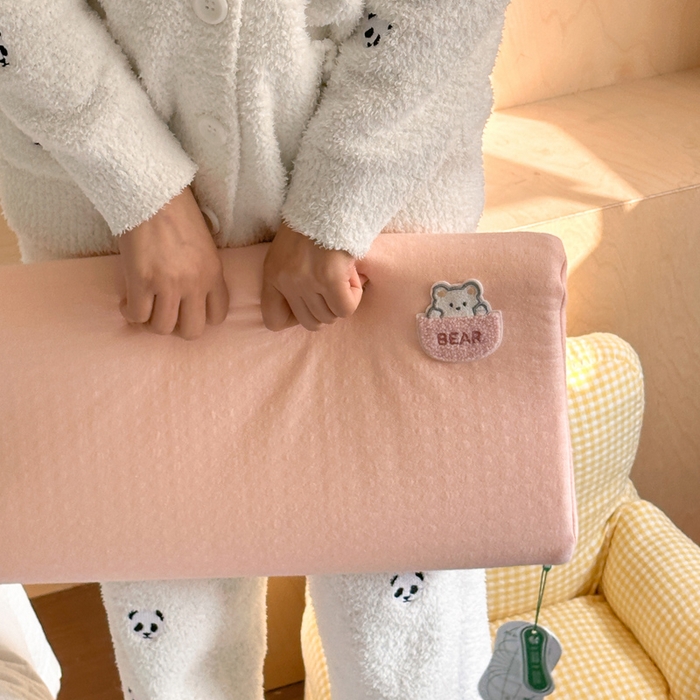 91家纺网 家纺一手货源 找家纺 伟邦枕芯 2025新款淘气熊生物机儿童枕头枕芯 粉色低枕27*42cm一只