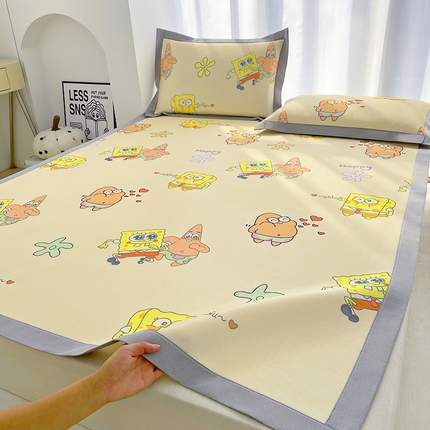 91家纺网 家纺一手货源 找家纺 （总）云恋家纺  2025卡通小版冰丝席三件套奥特曼儿童凉席空调软席子单双人可折叠水洗