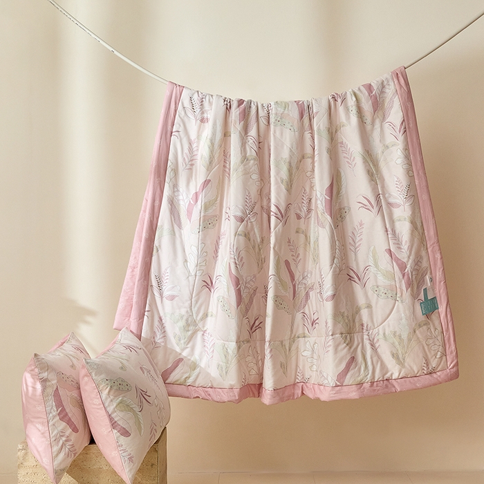 91家纺网 家纺一手货源 找家纺 宝士康家纺 2025新款10A抗菌全棉夏被 被子被芯 多巴胺粉