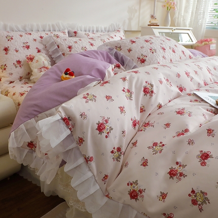 91家纺网 家纺一手货源 找家纺 （总）雪夫人2025新款A类夹棉床盖床裙四件套