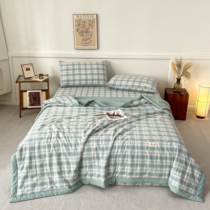 21度C 2025新款色织全棉夏被四件套 可可兰