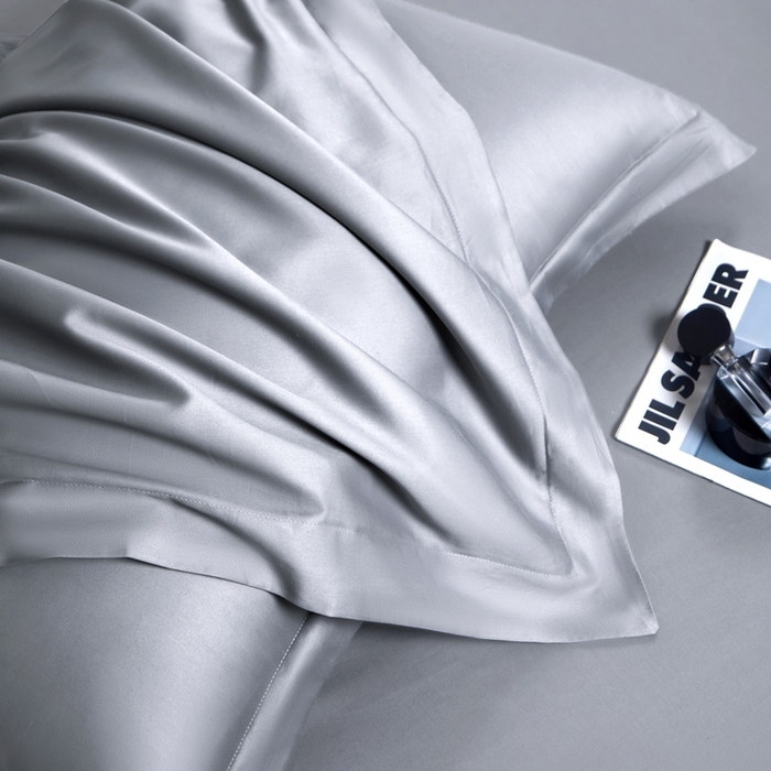 91家纺网 家纺一手货源 找家纺 秀色家纺 2024新品 A类100支双股长绒棉单品床笠 梦易-典雅灰