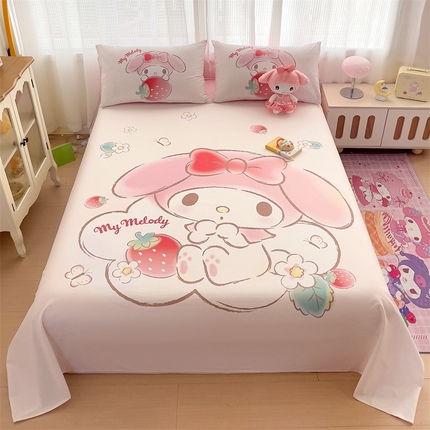 名兮2025新款大版经典奥特曼三丽鸥三件套全棉纯棉床单 草莓美乐蒂