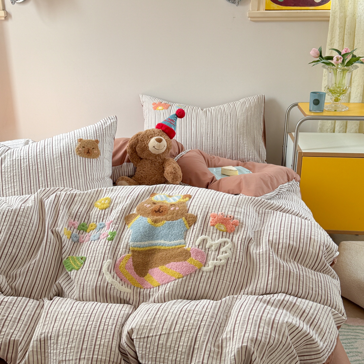 91家纺网 家纺一手货源 找家纺 （总）柚子 2025春夏新款全棉纯棉提花毛巾绣四件套