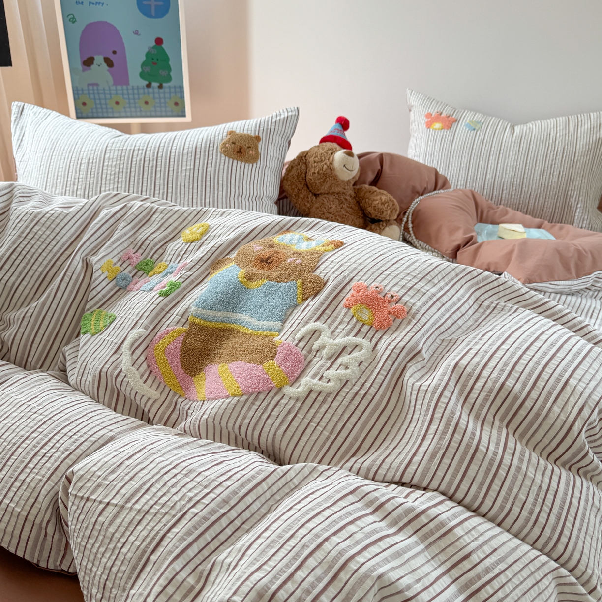 91家纺网 家纺一手货源 找家纺 （总）柚子 2025春夏新款全棉纯棉提花毛巾绣四件套