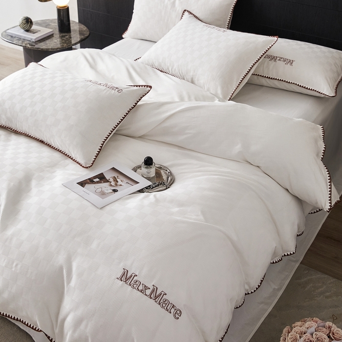 91家纺网 家纺一手货源 找家纺 苹果星家纺 2025新款全棉华夫格四件套 白